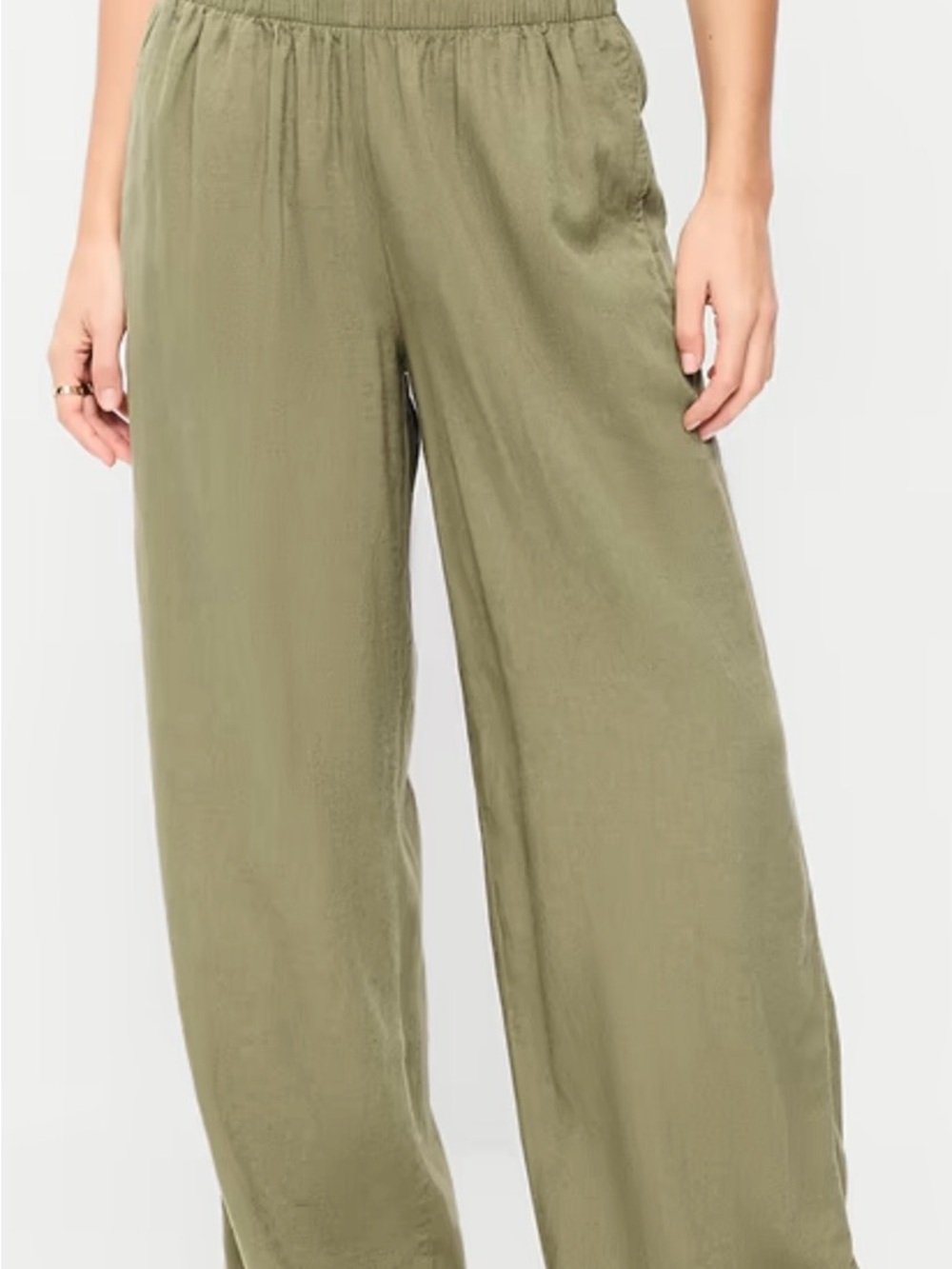 Old Navy Olive Wide-Leg Pull-On Pants